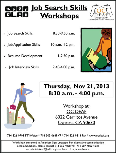 Job Search Skills Workshops - Nov 21 2013